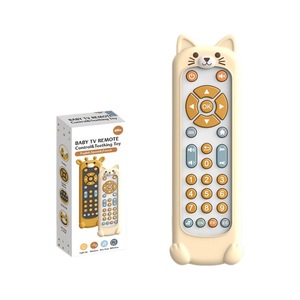 ของเล่นยางกัดซิลิโคนนุ่มปี 2024 รูปทรงรีโมททีวี ของเล่นดนตรีเสริมพัฒนาการสำหรับเด็กทารก พร้อม 3 ภาษา - Product Image 5