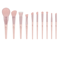 MSQ 10 pinceaux de maquillage en poils synthétiques véganes, design à encoches, étiquette privée personnalisée, pinceaux pour le visage et le correcteur