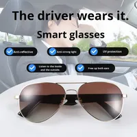 Lunettes Intelligentes de Mode Aviateur BT 5.4 IPX5 Étanches Lunettes de Soleil Sans Fil Assistant Intelligent Appel Musique Lunettes Intelligentes Portables