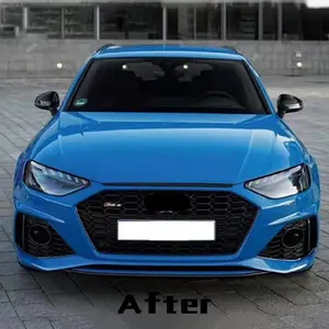 High Quality Auto Parts Body Kit For Audi A4 S4 Upgrade To 2021 RS4 Front Bumper With Grille Material PP