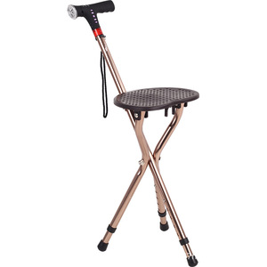 Bâton de marche pliant Guangte avec siège intégré en alliage d'aluminium léger, antidérapant, pour personnes âgées - Product Image 2