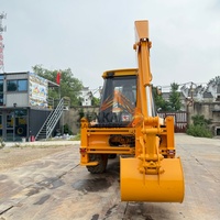 JCB 4CX Front Loader & Backhoe Loader dengan Beban Terukur 4 Ton Mesin 75KW Pompa Hidrolik Parker