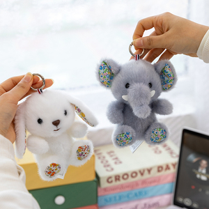 Lot <span class=keywords><strong>de</strong></span> porte-clés en peluche animaux mignons et dodus <span class=keywords><strong>de</strong></span> 10 cm, parfumés, vente directe usine, ours, <span class=keywords><strong>lapin</strong></span>, chien, panda, breloque <span class=keywords><strong>de</strong></span> sac, cadeau pour enfants - Product Image 3