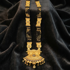 Wholesale 24K Micro Gold Big Pendant AD Stones Long Mangalsutra, Traditional Wedding Mangalsutra, Forming AD Stones Mangalsutra. - Product Image 1