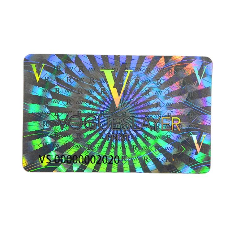 Silver Radium Permanent Effect 3D Hologram Label with Company Logo ...