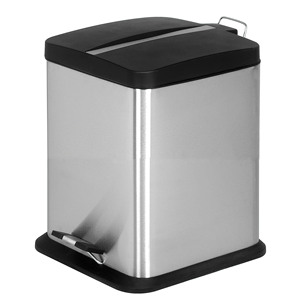 Cổ Điển Vuông Thép Thùng Rác <span class=keywords><strong>Bin</strong></span> Với Nắp Nhựa Và Bàn Đạp Chân Cho Phòng Khách Sạn Tái Chế Vật Liệu Thép Không Gỉ - Product Image 2