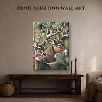 Kit de peinture par numéros personnalisé, cerf, faune, peinture à l'huile acrylique DIY sur toile, 40 x 30 cm, sans cadre, décoration murale