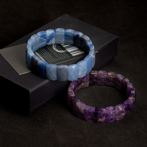 Vente flash : <span class=keywords><strong>Bracelet</strong></span> en améthyste naturelle carrée de 10*16 mm, cristaux de guérison, améthyste de rêve, perles rectangulaires facettées, <span class=keywords><strong>bracelet</strong></span> extensible - Product Image 3