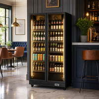 Réfrigérateur commercial à porte vitrée simple/double/triple avec fonction de présentation pour le stockage de bières et de boissons en supermarché
