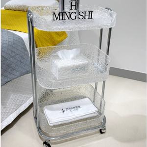 <b>Beauty</b> Rolling Equipment Cart Stand Removable High-grade Transparent Acrylic Desktop <b>Trolley</b> Cart for <b>Beauty</b> Salons - Product Image 4