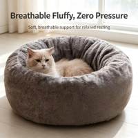 Coussin de lit pour animaux de compagnie en velours pelucheux, solide, luxueux, moderne, universel quatre saisons, pour chien et chat, avec housse amovible et lavable, emballage en boîte