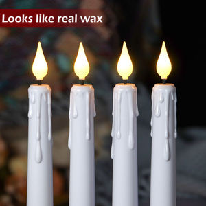 Lot de 6 bougies LED 3D flamme vacillante sans flamme, télécommandées, rechargeables, blanches, pour décoration d'intérieur Halloween - Product Image 4