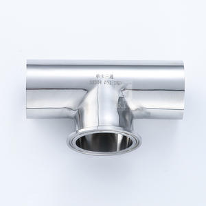 Raccord en T à raccord rapide en acier inoxydable 304 de qualité sanitaire, à simple embout, réducteur, poli, pour tuyaux, type à sertir - Product Image 1