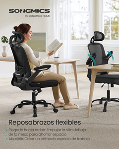 <span class=keywords><strong>Chaise</strong></span> de bureau <span class=keywords><strong>SONGMICS</strong></span> en maille noire avec support lombaire, accoudoirs rabattables, <span class=keywords><strong>chaise</strong></span> pivotante ergonomique - Product Image 6