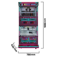 Havefun Machine à griffes combinée à LED, à monnayeur, pour jeux à prix et distributeur de bonbons, adaptée aux enfants