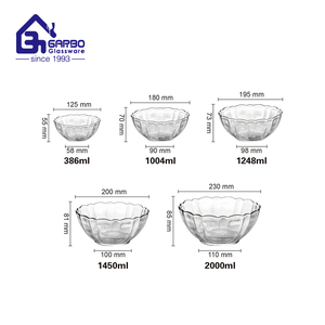 Offre Spéciale 1300ml ustensiles de cuisson en <span class=keywords><strong>verre</strong></span> de grande capacité assiette profonde de forme ronde avec poignée casserole sans couvercle four à micro-ondes utilisé - Product Image 3
