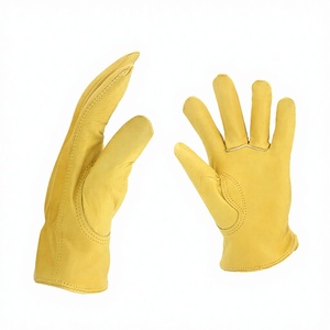 Gants de travail en cuir pleine fleur Deepak % Pure pour hommes et femmes, antidérapants - Product Image 2