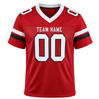 Jersey Olahraga Amerika Kustom dengan Kain Mesh dan Nomor Cetak untuk Jersey Sepak Bola Tim