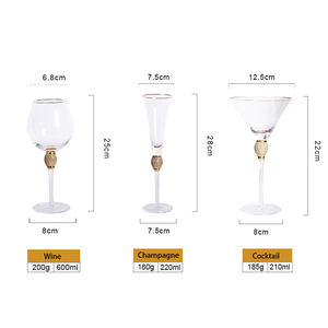 Base <span class=keywords><strong>de</strong></span> boule <span class=keywords><strong>de</strong></span> diamant <span class=keywords><strong>de</strong></span> luxe fait à la main incrustation <span class=keywords><strong>de</strong></span> <span class=keywords><strong>cristal</strong></span> <span class=keywords><strong>de</strong></span> diamant verre à vin rouge flûtes à champagne verre à cocktail tasse en verre <span class=keywords><strong>de</strong></span> crème glacée - Product Image 2