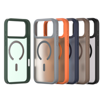 Coque de téléphone magnétique mate étanche en TPU+PC, toucher doux personnalisé, antichoc, anti-traces de doigts, finition givrée pour 17 Pro Max