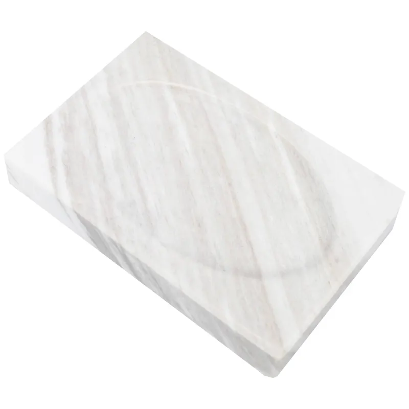Wholesale Marble Soap Dish With Concave Surface Convenient Rectangle Shape White Soap Holder Bathroom Washroom Toilet Decoration