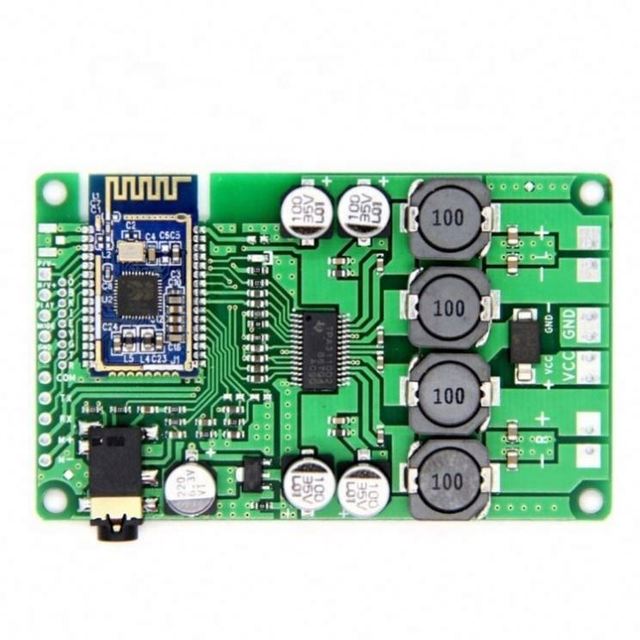 BLE 5.0 Power Amplifier Board 2x15W/10W AUX Audio Input Serial Command BK3266 Stereo BLE Audio Module