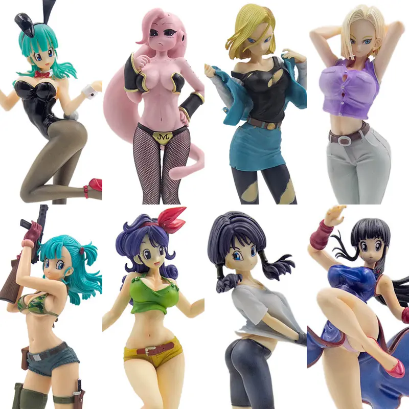 Anime Dragon-Ball Figure Bulma Videl Launch Girls with Guns PVC Action Figure Android 18 Lazuli Collectible Model Toys Gifts