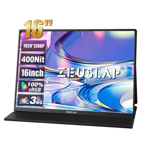 ZEUSLAP 여행 게임용 컴퓨터 PC 휴대용 LCD 모니터 16 "FHD HDR 스크린 16:10 100% sRGB 노트북 휴대용 모니터