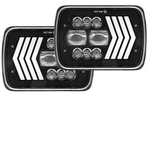 Phare LED carré 12V de grande qualité, 7 pouces, 75W, haute puissance, 8000LM, compatible universellement, gauche/droite, 3 flèches, blanc/ambre, DRL - Product Image 1