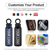 Support de téléphone pour bouteille d'eau en acier inoxydable de 24oz 32oz avec logo personnalisé thermos isolé par aimant réglable avec bouteille d'eau