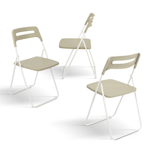 Juego de 6 Sillas de Jardín Color Gris Paloma, Asiento de Polipropileno, Base de Metal, Uso Interior y Exterior - Product Image 2