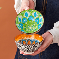 Nouvelles idées de produits 2025, style bohème, écologique, durable, ensemble de vaisselle en céramique 4 pièces, boîte cadeau