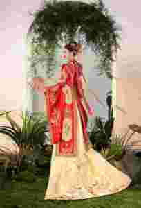 Lujoso gran trabajo pesado estilo <span class=keywords><strong>chino</strong></span> de las mujeres Phoenix bordado vestido de novia <span class=keywords><strong>chino</strong></span> - Product Image 2