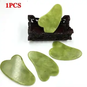 Pierre de jade verte naturelle Gua sha outil de massage pour le visage SPA thérapie masseur gouache anti-stress corps grattage conseil