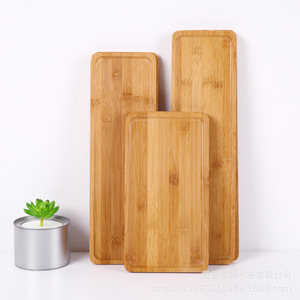 ถาดเสิร์ฟไม้ไผ่ทรงสี่เหลี่ยม สีพื้นเรียบง่าย สำหรับขนมปัง กาแฟ ชา เค้ก - Product Image 3