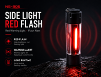 Lampe torche rechargeable Type-C NS-806, zoom télescopique, laser blanc COB, batterie 18650