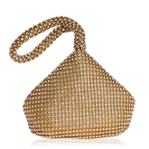 Pochette de soirée en cristal pour femme, sac à main de soirée avec strass, pochette de soirée scintillante avec cristaux pour mariage et fête - Product Image 1