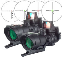 LAMBUL 4X32 Viseurs à fibres optiques, point rouge et vert, croix Chevron, fibres optiques réelles illuminées pour grossissement 20mm, résistant aux chocs