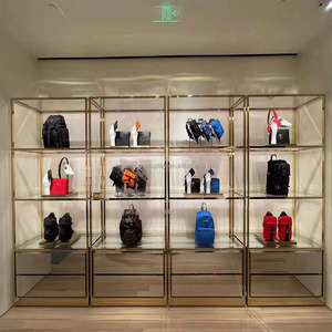 Демонстрационный стенд для магазина одежды, тканевая полка, демонстрационный стол для обуви, металлические латунные демонстрационные полки - Product Image 1