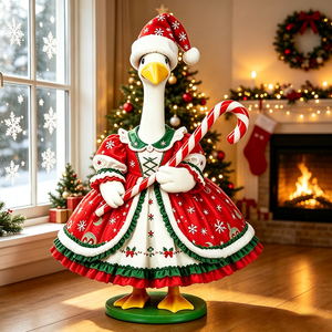 Costume de Noël pour oie de porche, motif flocon de neige, pour statue de 23 pouces, décoration festive de Noël pour la maison et le jardin - Product Image 6