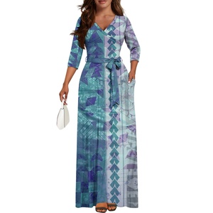 Robe longue de <span class=keywords><strong>soirée</strong></span> élégante pour femme de grande taille Robe hawaïenne Maxi marquisienne décontractée pour <span class=keywords><strong>tenue</strong></span> féminine à la mode - Product Image 1