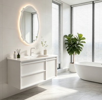 Ensemble de meubles de salle de bain modernes, luxueux et élégants, minimalistes, avec lavabo intégré en dalle de roche intelligente