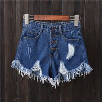 Mode féminine décontracté été cool femmes short en jean taille haute doublé de fourrure jambe-ouvertures grande taille sexy jean court