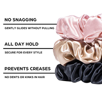 Lot de chouchous de luxe en soie de mûrier de 3,5 cm avec boîte personnalisée, élastiques à cheveux 100 % soie pour cadeau de demoiselle d'honneur