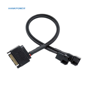 อแดปเตอร์เชื่อม<span class=keywords><strong>3</strong></span> in 1 SATA 15Pin เป็น4Pin ได้27ซม. ตัวแยกพัดลมระบายความร้อนคอมพิวเตอร์ตัวแปลงฮับอะแดปเตอร์สายไฟ - Product Image 2