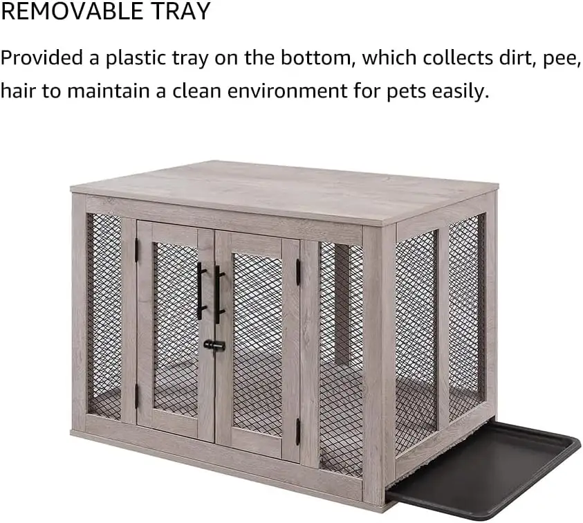 Robusto legno gabbia per animali domestici canile casa cane cassa mobili con 2 cassetti