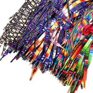 Cordones de poliéster personalizados de 160cm, 150cm, 135cm, Impresión de logotipo a granel, cordones de zapatos planos de colores al por mayor y a bajo precio para zapatillas de deporte - Product Image 1
