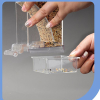 Pas de désordre Transparent en plastique perruches perroquet perruches graines conteneur de nourriture Cage accessoires mangeoires automatiques pour oiseaux