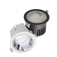 Anti-éblouissement moulage sous pression en aluminium asymétrique rond rondelle de plafond vers le bas lumière spots COB encastré LED mur lavage Downlight
