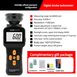 عداد سرعة رقمي فيكتور VC6238P - 60 - 40,000 دورة في الدقيقة مقياس سرعة - Product Image 3